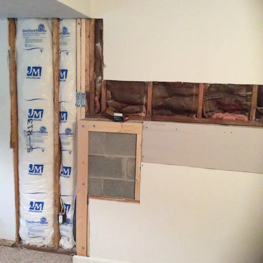 Wall insulation replacement during Contents Cleaning & Restoration in Marquette